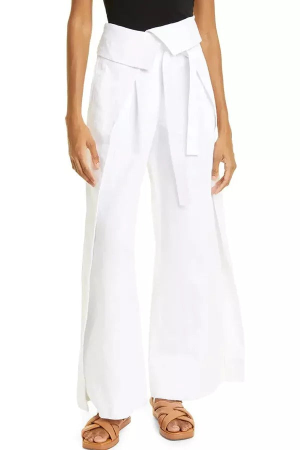 Waist Wide Leg Charli Folded-over Tie Pants