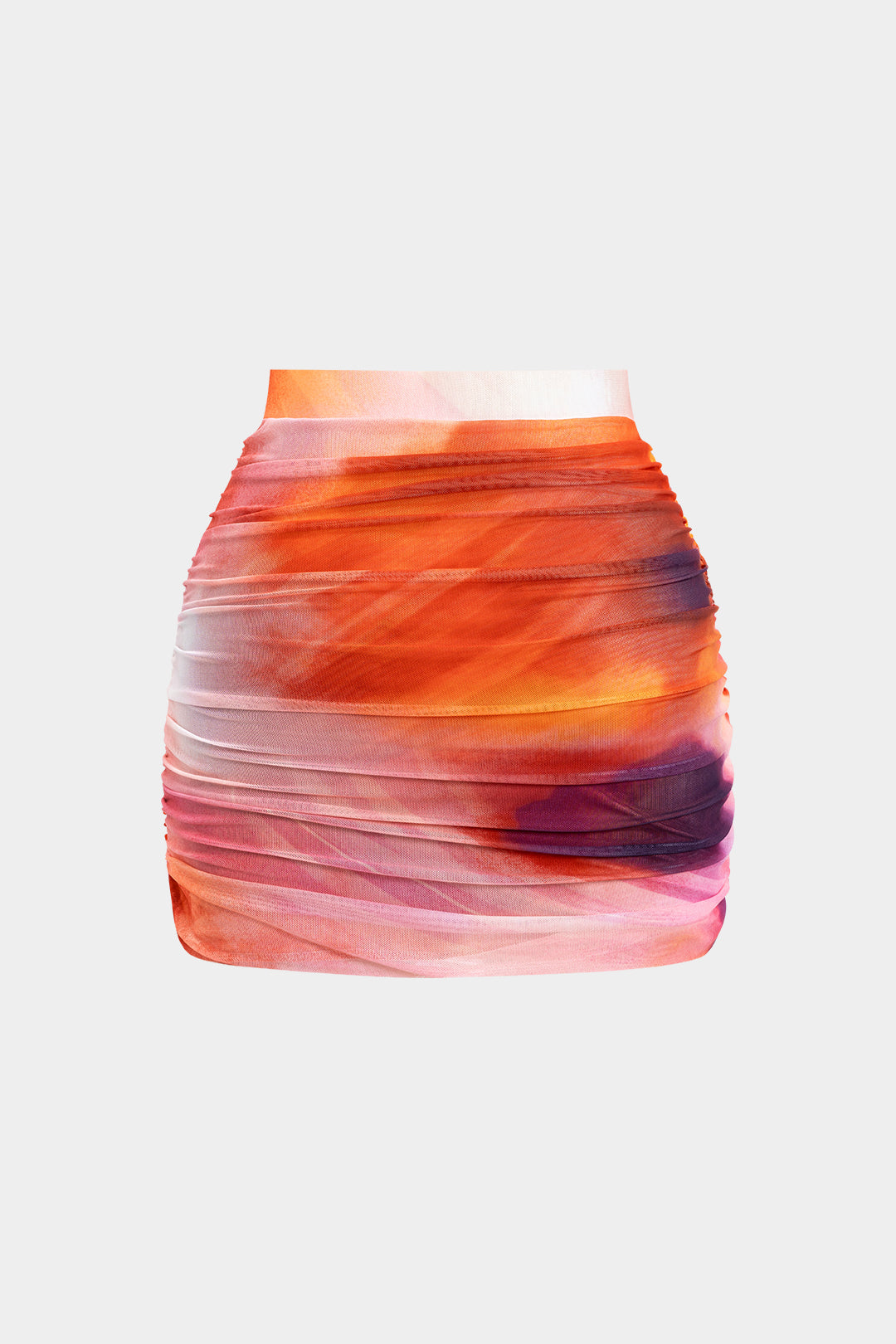 Watercolor Print  Ruched Skirt