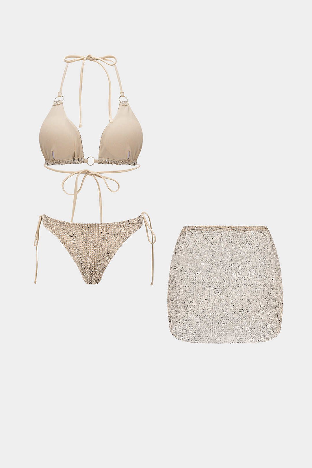 Strappy Hollow Out Bikini Set