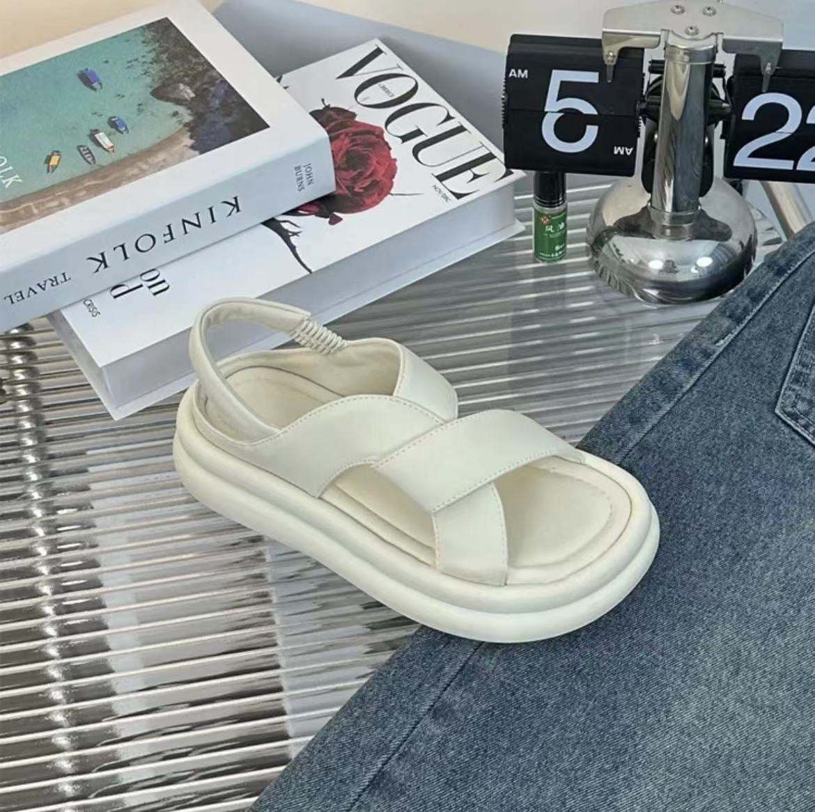Women's Summer Fashion Round Toe Elastic Band Sandals