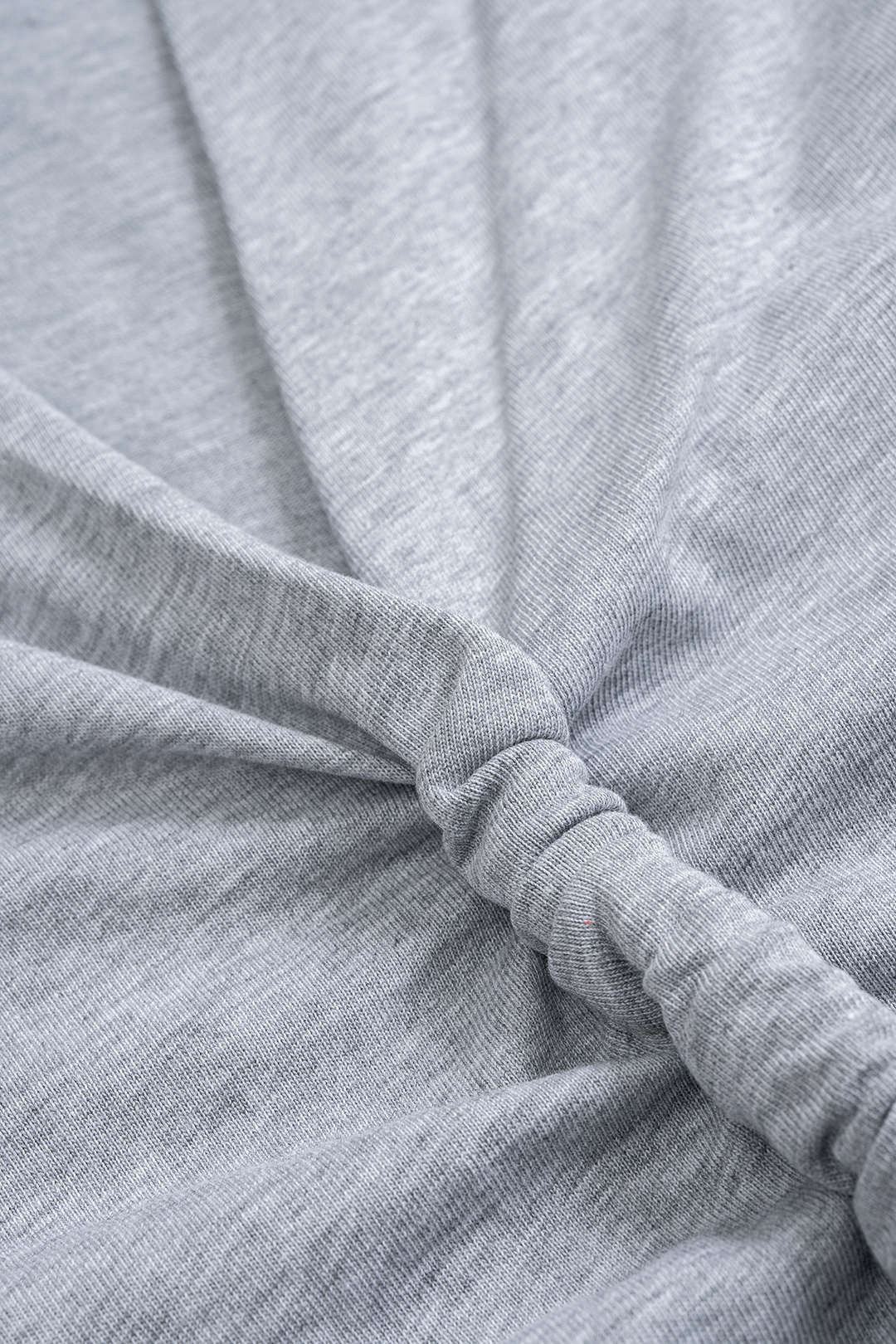 V-Neck Ruched Twist Knot Short Sleeve T-Shirt