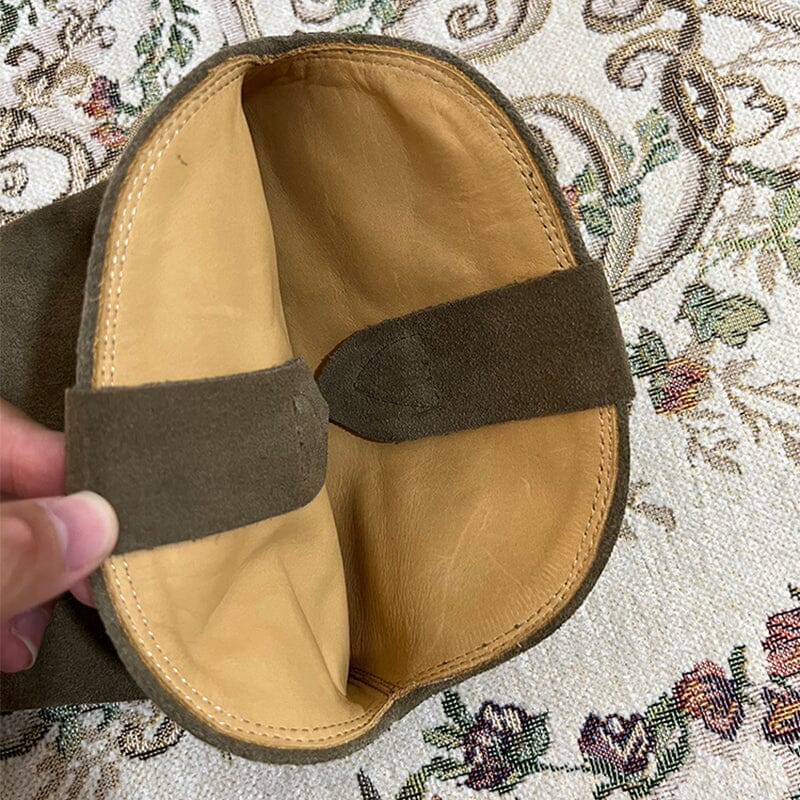 Womens Western Suede Mid Calf Boots Block Heel - Khaki/Black/Grey/Brown Cowgirl Boots All Genuine Leather