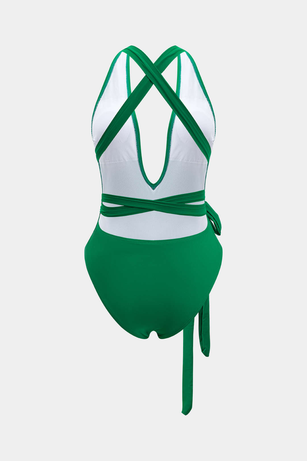 Tie Knot Crossed Backless One-Piece Swimsuit