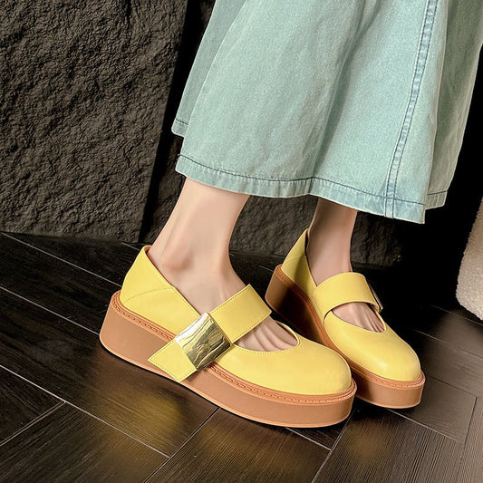 Marie Claire Round Toe Flatforms Mary Jane Shoes