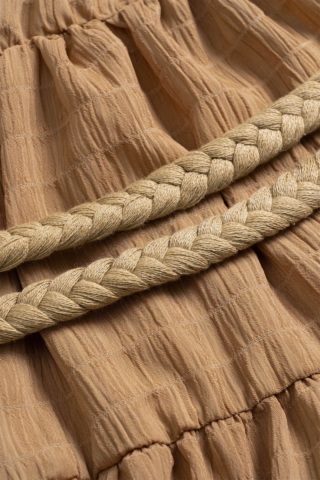 V-Neck Belted Ruched Tie-Up Sleeveless Mini Dress