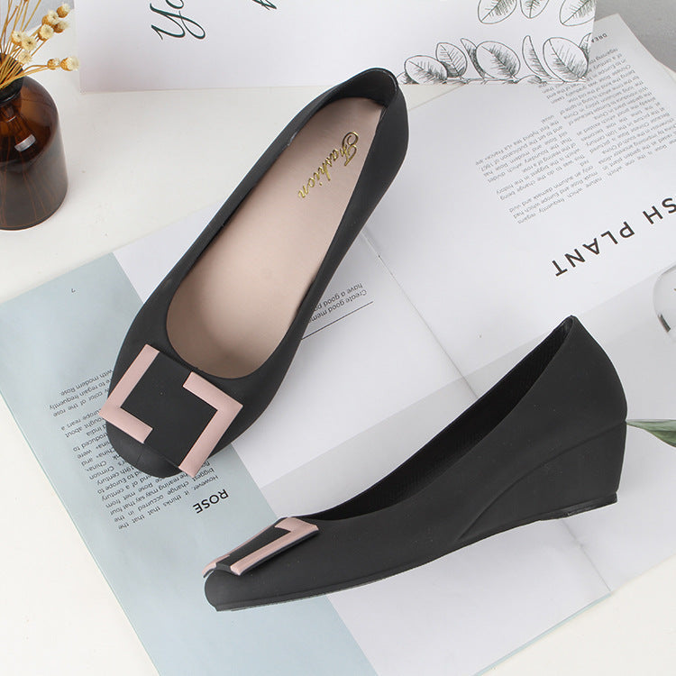 Women's Fashion Summer Wedge Round Toe Square Sandals