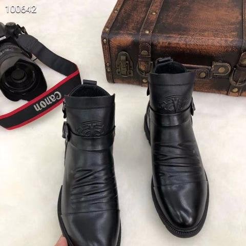 Italian Hand-embossed Zipper Boots