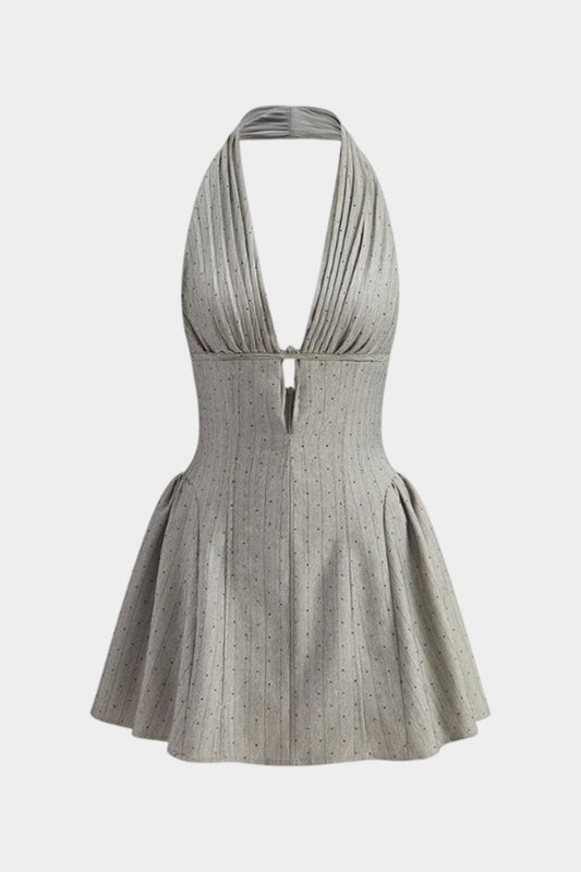 V-Neck Sleeveless Mini Dress