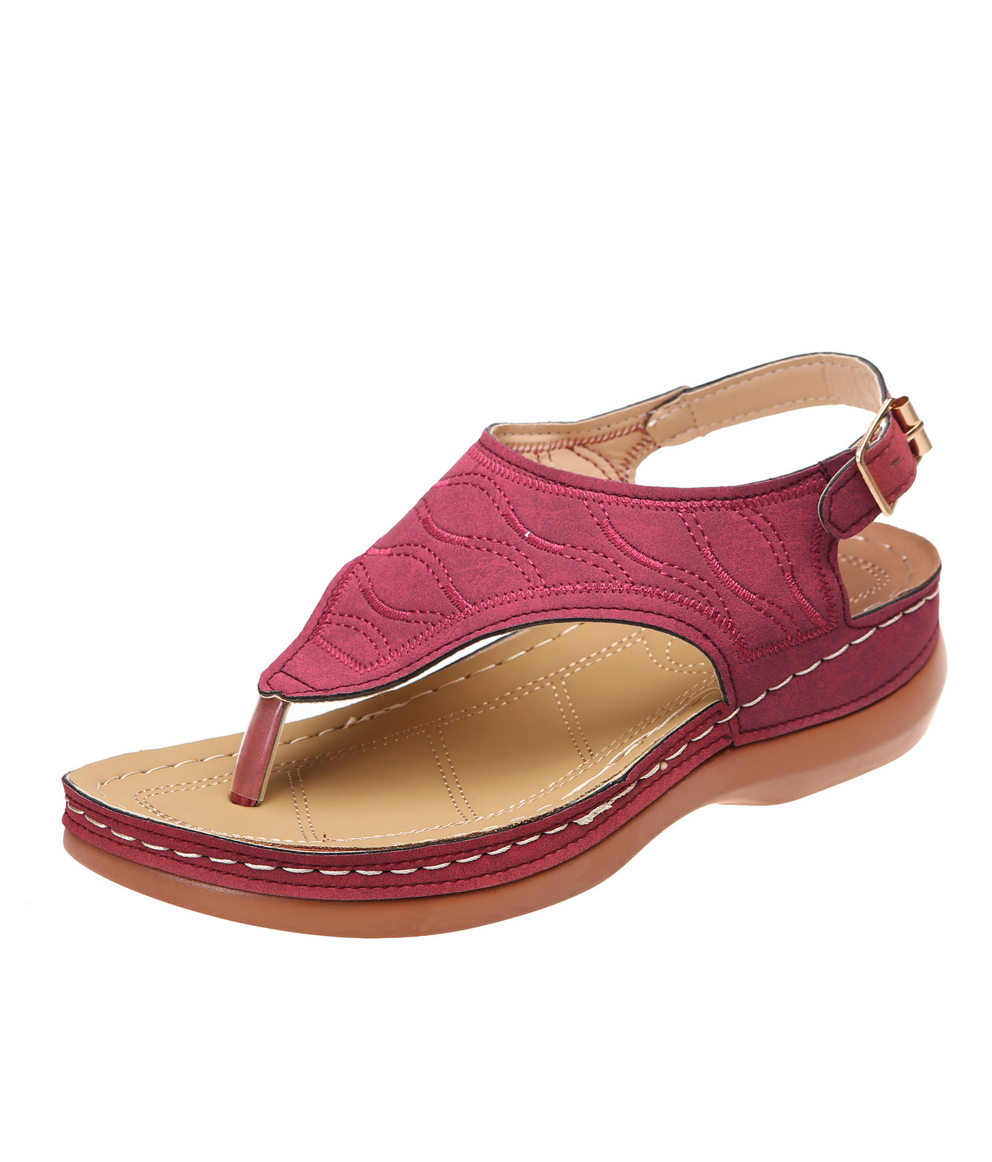 Low-Wedge Leather Orthopedic Arch Support Sandals Diabetic Walking Sandals