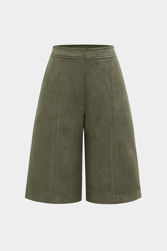 Texture Suede Velvet High Waist Shorts