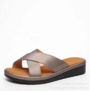 Cross Strap Casual Wedge Slippers