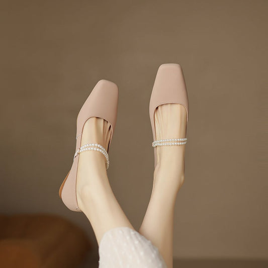 Mickenzie Square Toe Block Heels Mary Jane Shoes