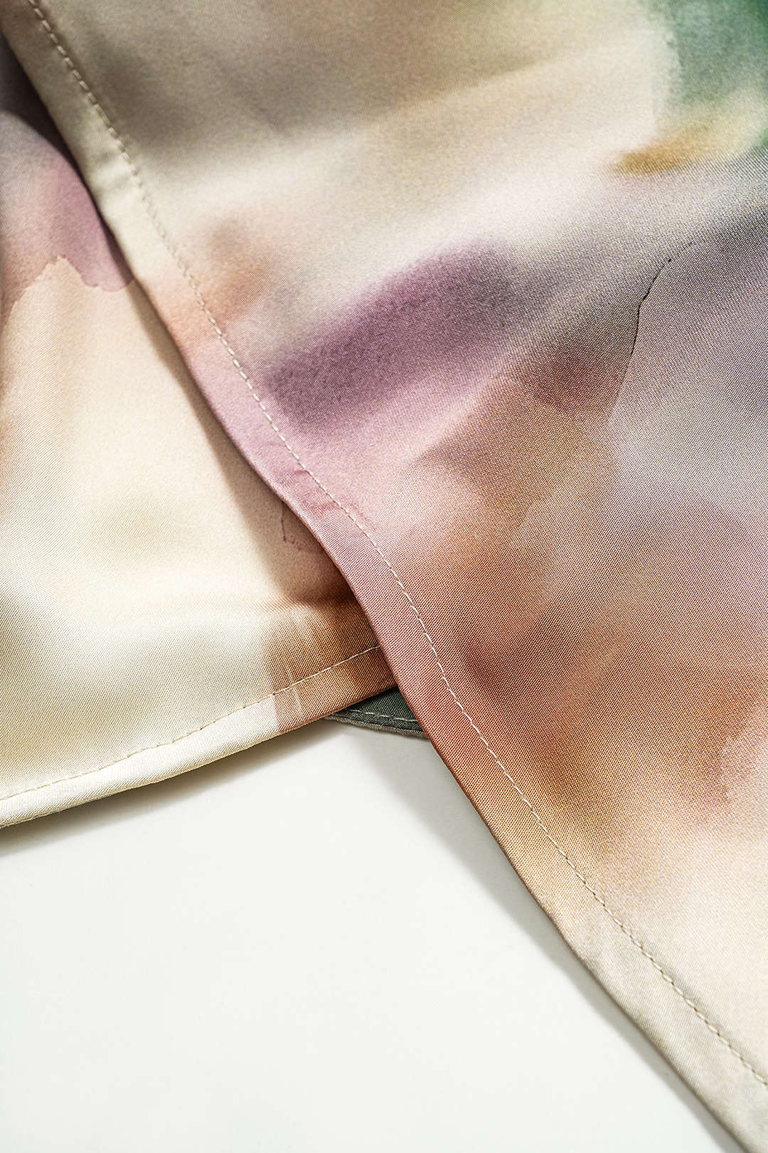 Watercolor Print Satin Cami Top