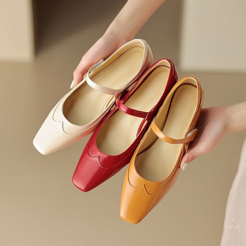Jamesha Square Toe Block Heels Mary Jane Shoes