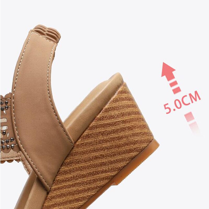 Women's Sandals Hollow Flowers Casual Wedge Shoes