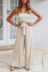 Summer Fashion Sexy Tube Top Strapless Casual Jumpsuit