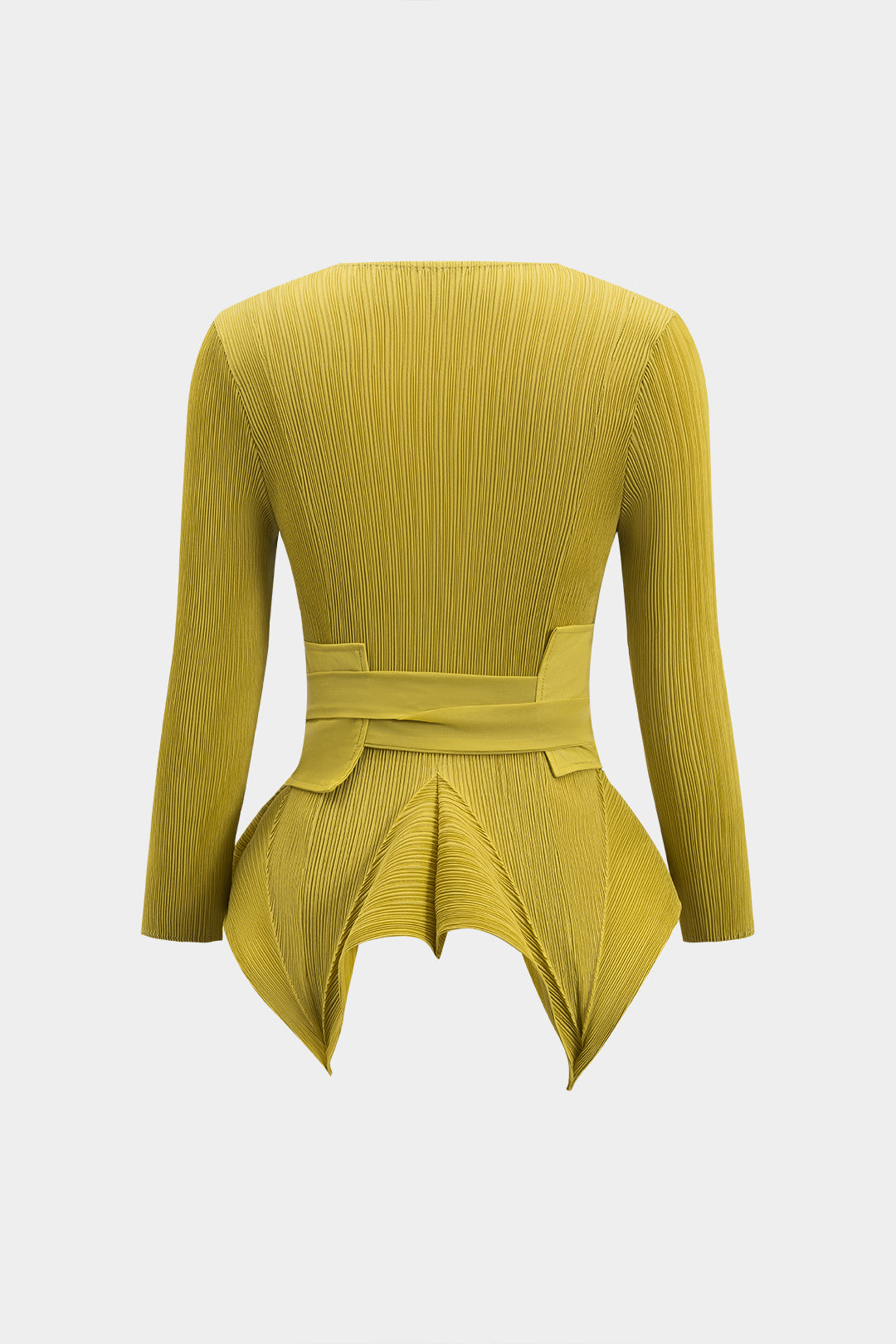 Tie Front Long Sleeve Top And Pleated Skirt Set