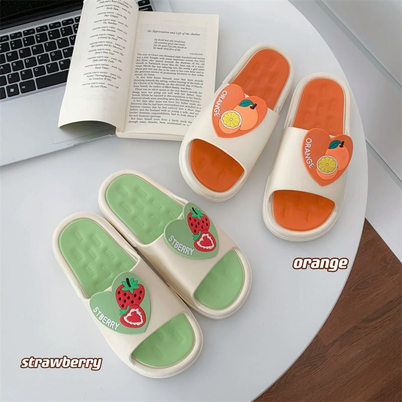 Women's & Men's Bottom Soft Cool Deodorant Bathroom Fruit Series Sandals