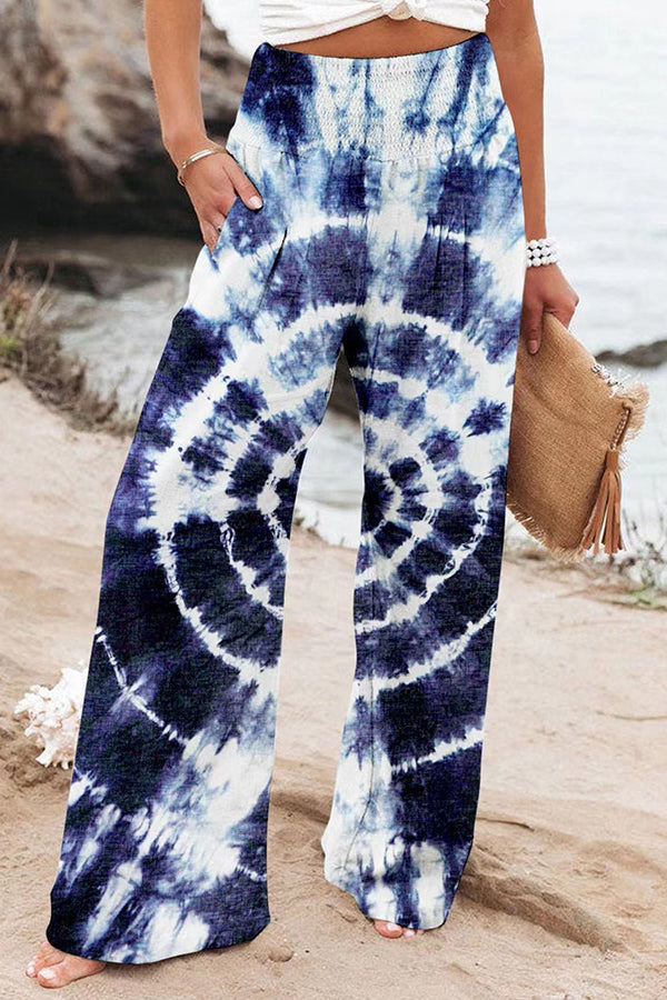 Print Casual Wide Leg Trousers