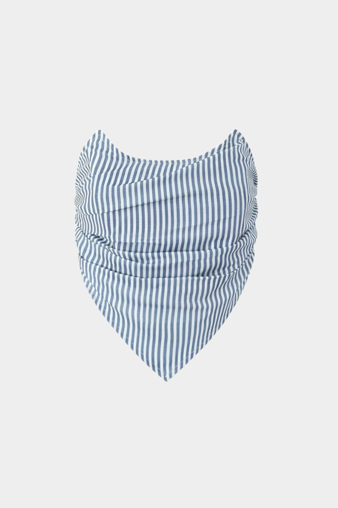 Stripes Print Ruched Zipper Tube Top