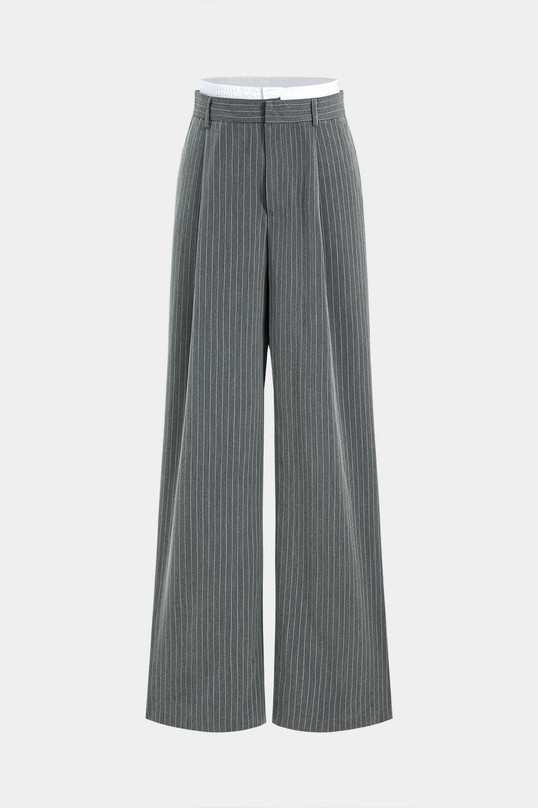 Stripes Print High Waist Trousers
