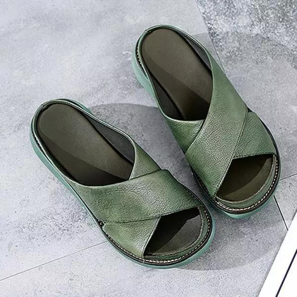 Platform Open Toe Comfy Slippers Casual Slide Sandals