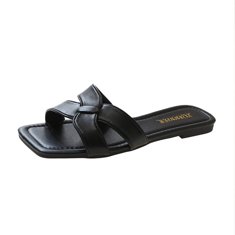 Women's Outdoor Retro Korean Type One-word Beach Sandals