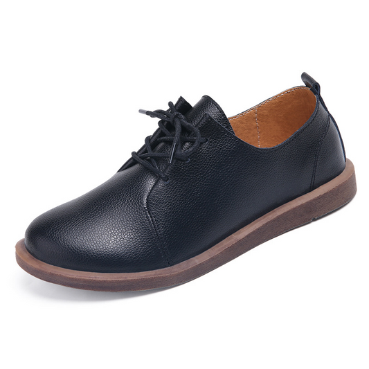 Women Coze Vegan Leather Lace Up Flat Shoes