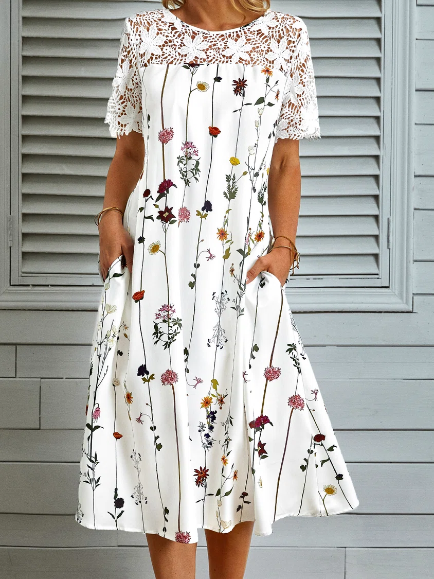 Wildflower Fantasies White Midi Dress