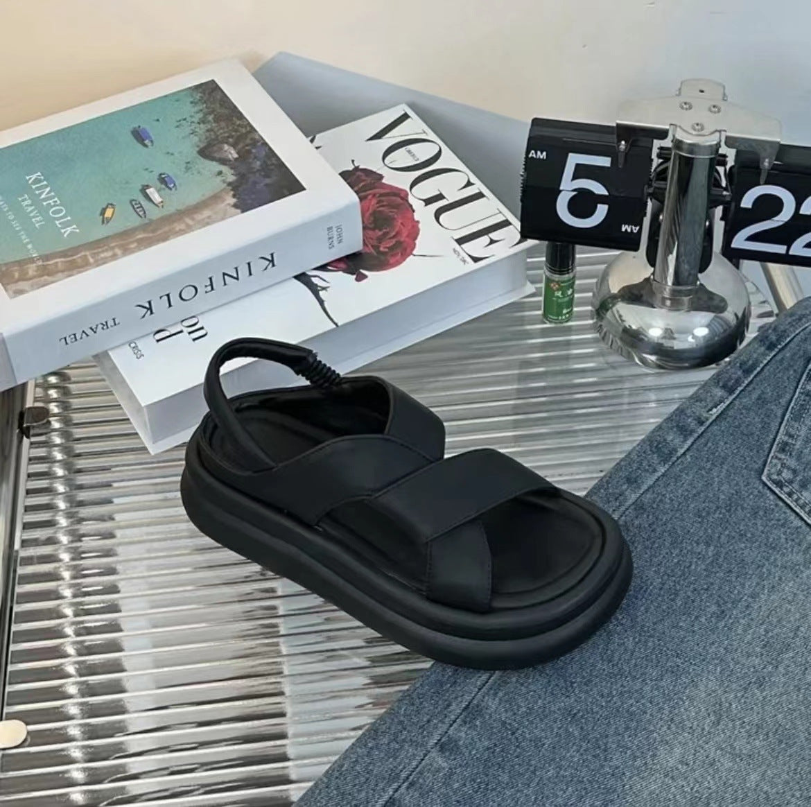 Women's Summer Fashion Round Toe Elastic Band Sandals