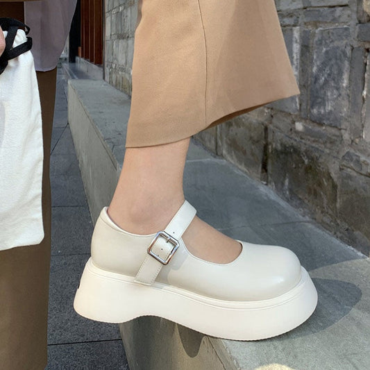 Pavla Round Toe Flatforms Mary Jane Shoes