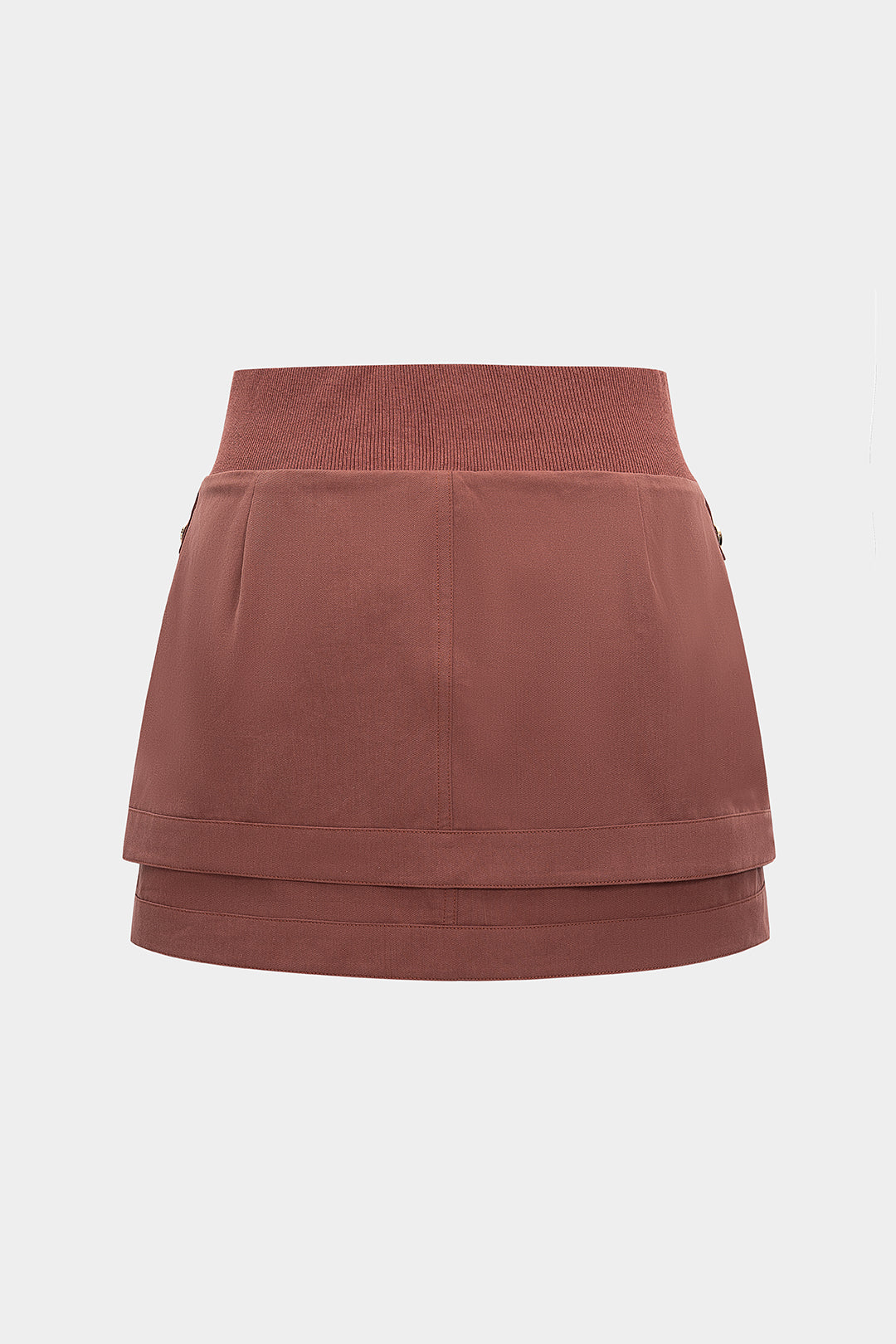 Zipper Patchwork Pocket Skirt