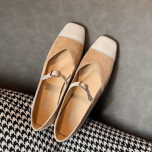 Jamila Square Toe Block Heels Mary Jane Shoes