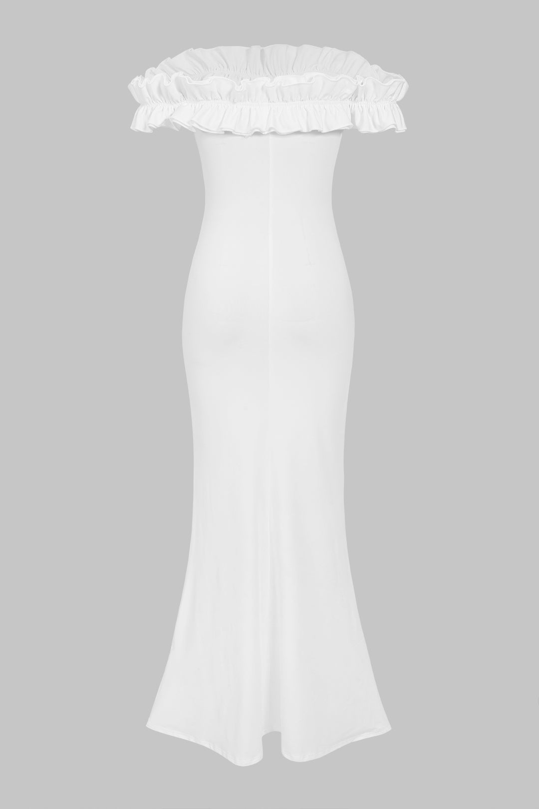 Tie-Front Off Shoulder Patchwork Scallop Edge Maxi Dress