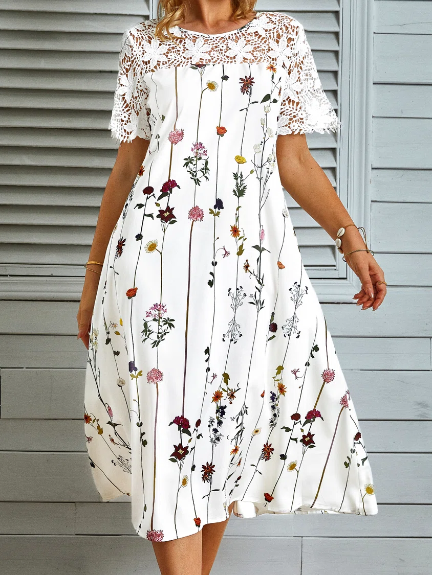 Wildflower Fantasies White Midi Dress