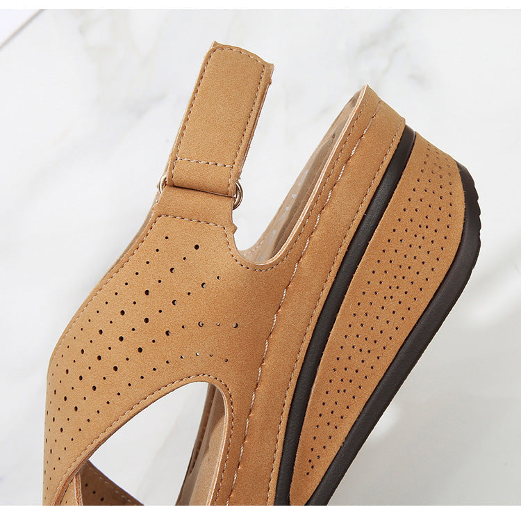Versatile Retro Platform Velcro Beach Sandals