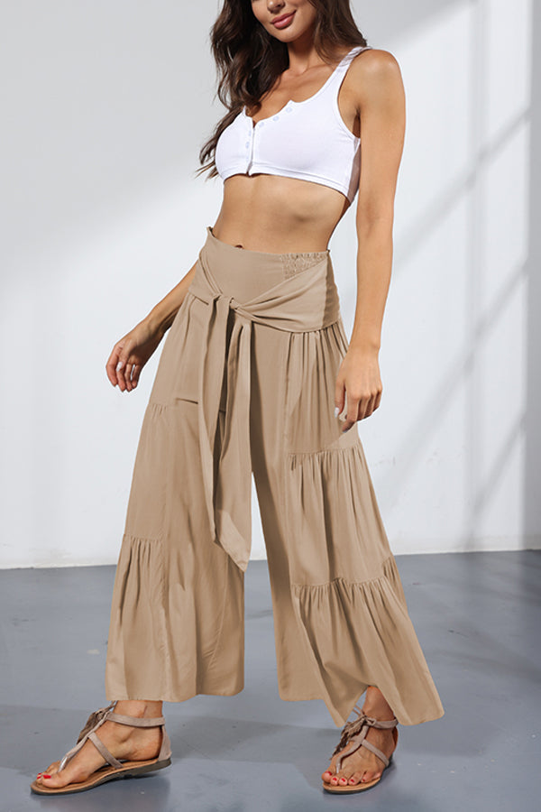 Bandage Casual Women's Wide Leg Pants