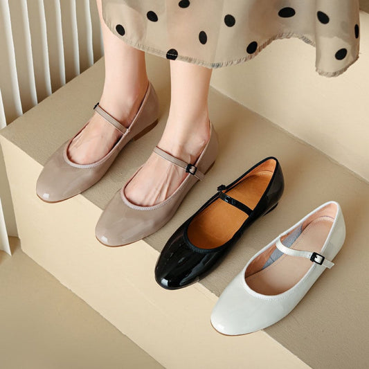 Idurre Round Toe Block Heels Mary Jane Shoes