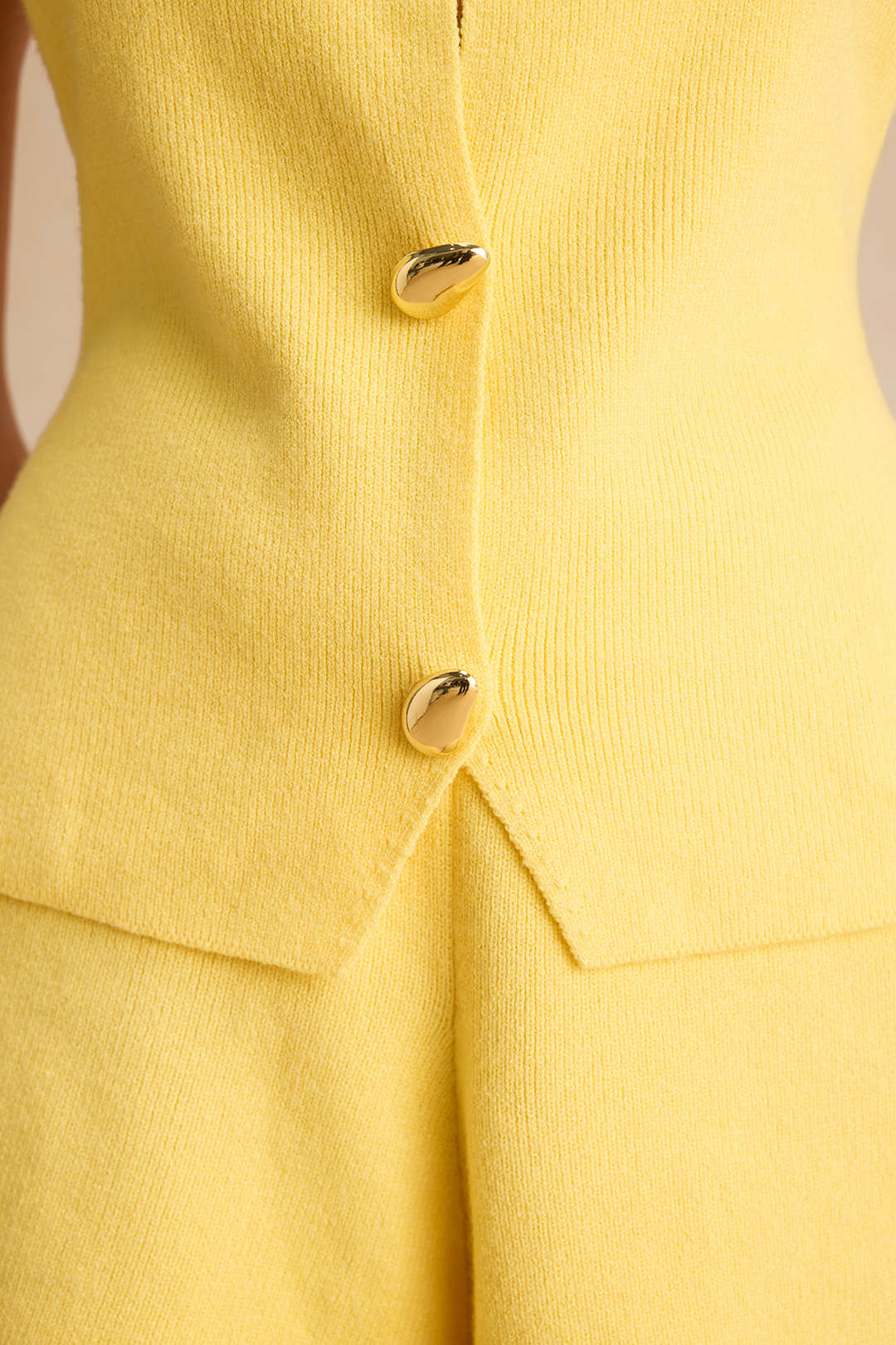 Sweater Metallic Button Tank Top