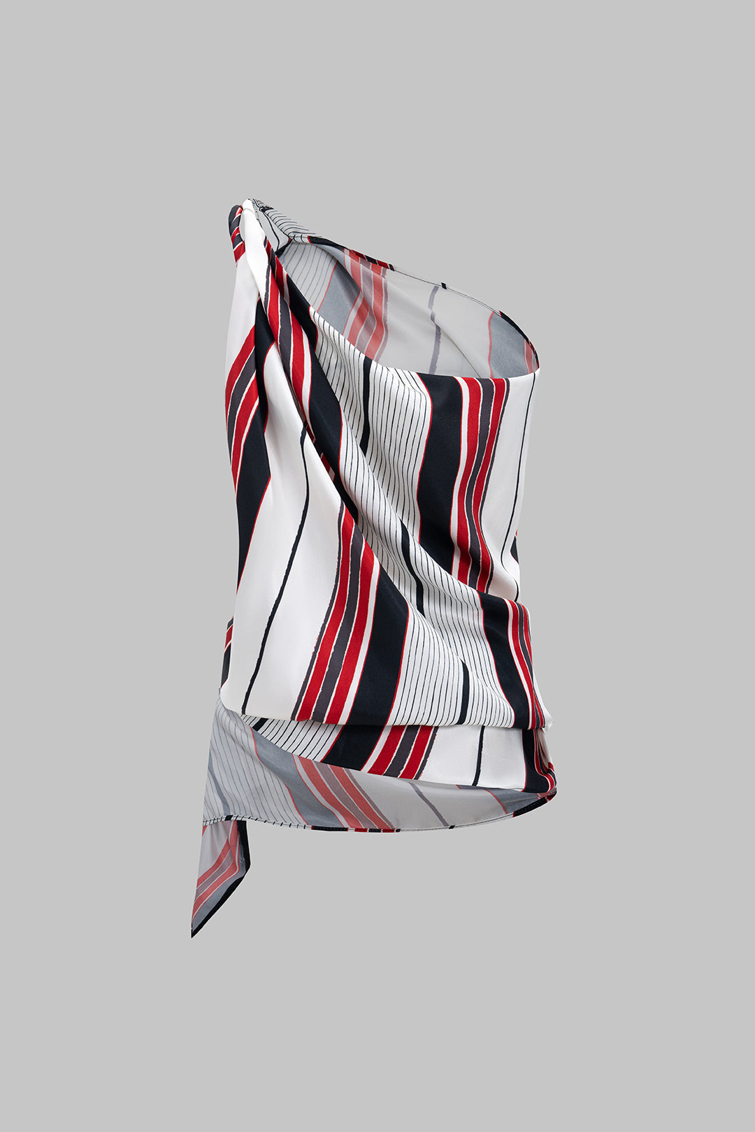 Stripes Print  Asymmetrical Tank Top