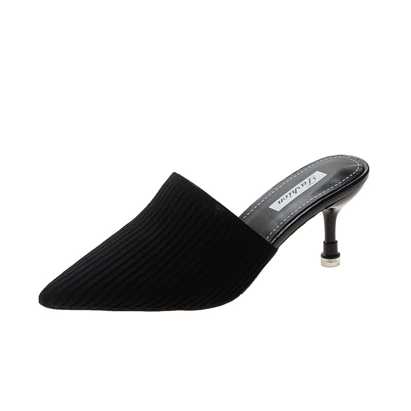 Women's Weave Vintage Half Pointed Toe Cap Sandals