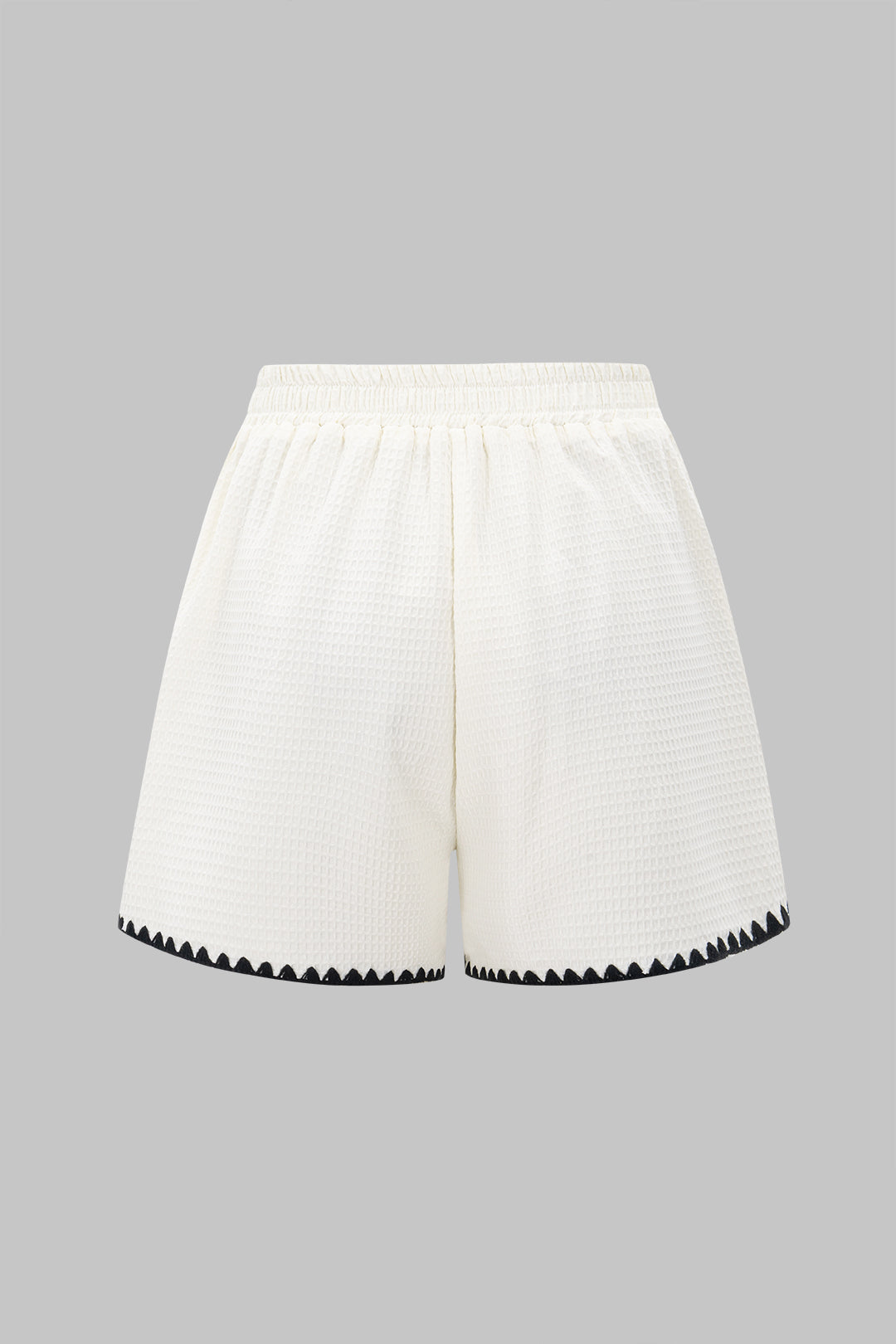Texture Color-Block Piping Shorts