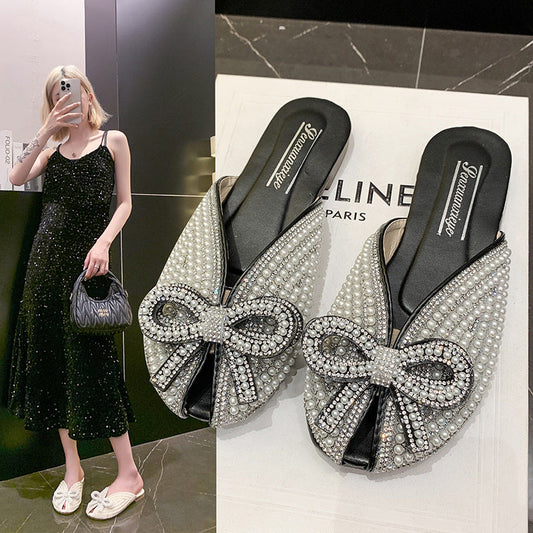 Women's Peep Toe Half For Summer Bowknot Sandals