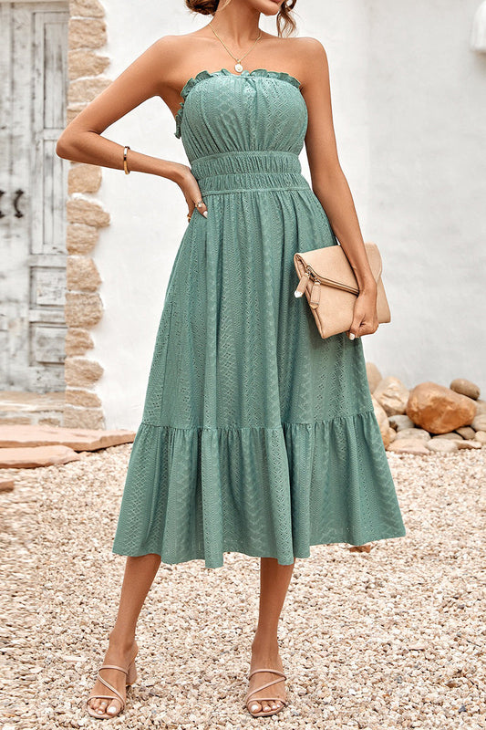 Solid Color Bandeau Dress