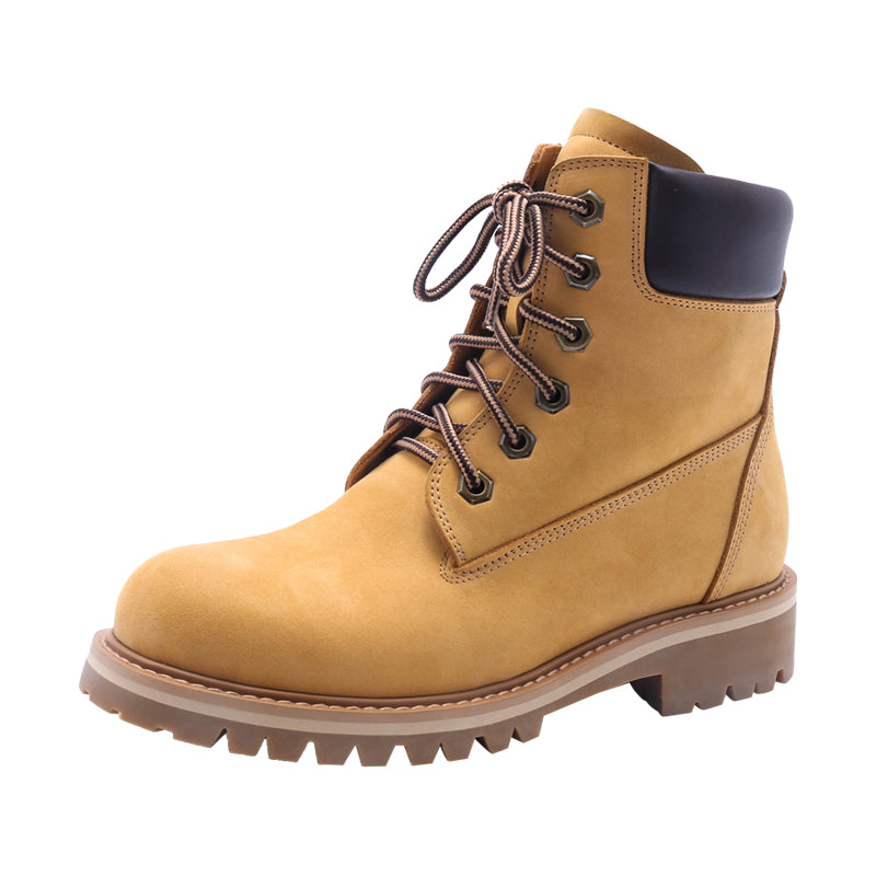 Women's Handmade High Lace-up Boot in Nubuck Calfskin Waterproof