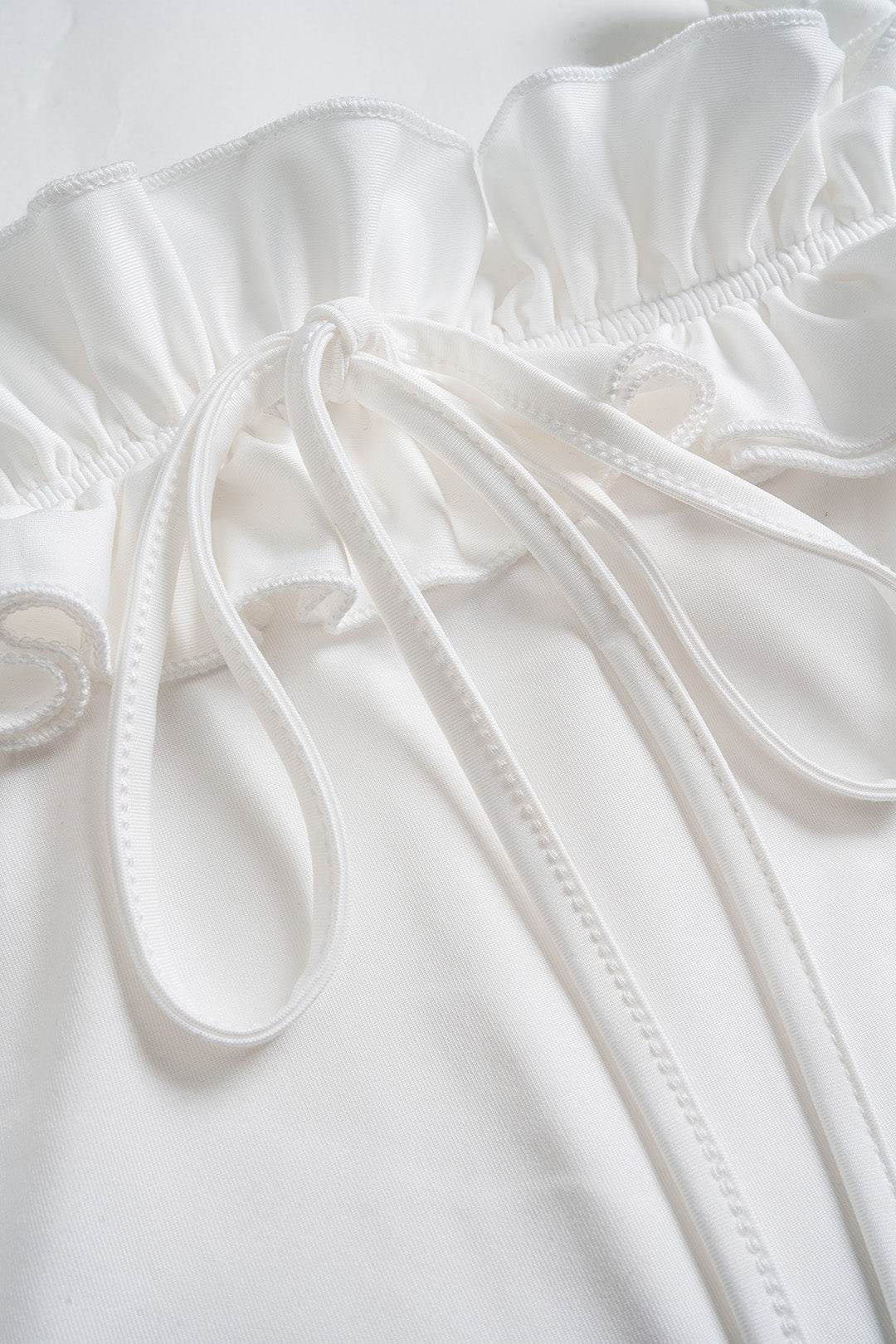 Tie-Front Off Shoulder Patchwork Scallop Edge Maxi Dress