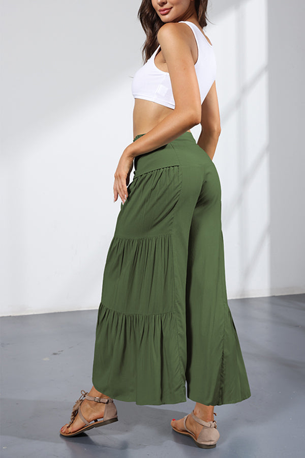 Bandage Casual Women's Wide Leg Pants