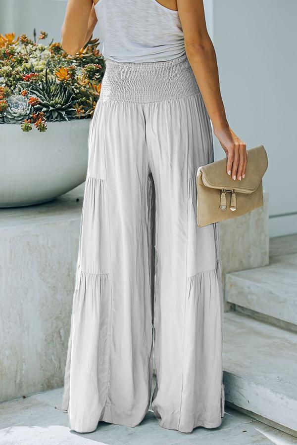 Doyle Smocked Eyelet Wide Leg Pants