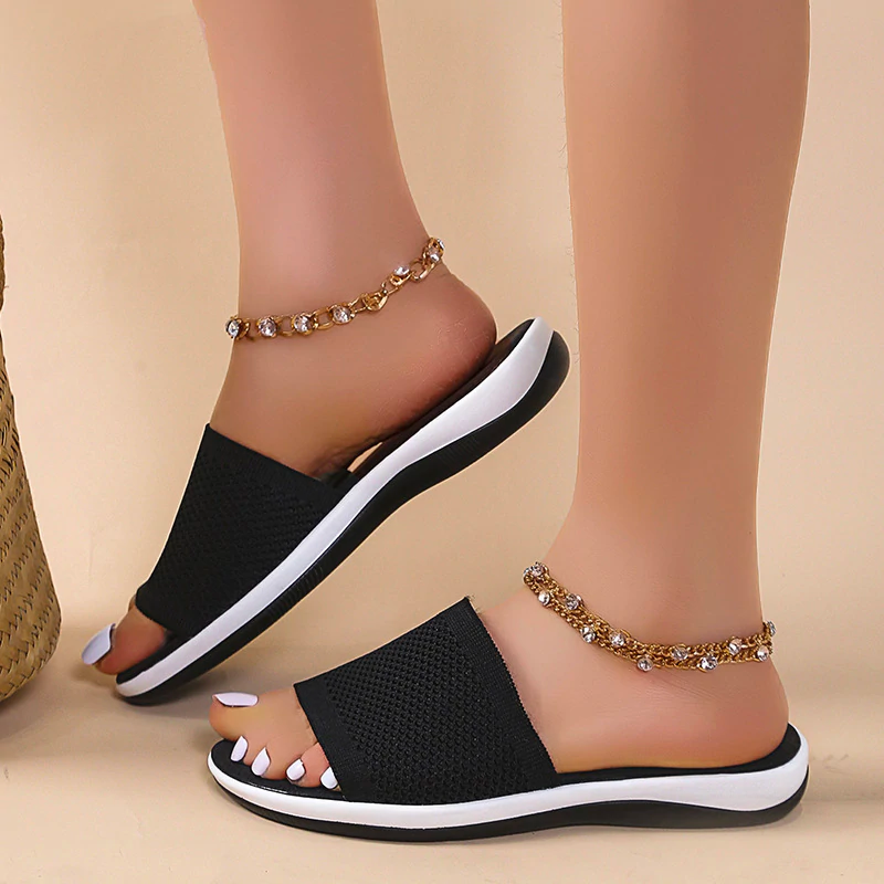 Women Mesh Breathable Soft Wedge Slippers