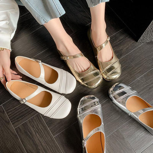 Marie Lou Round Toe Block Heels Mary Jane Shoes